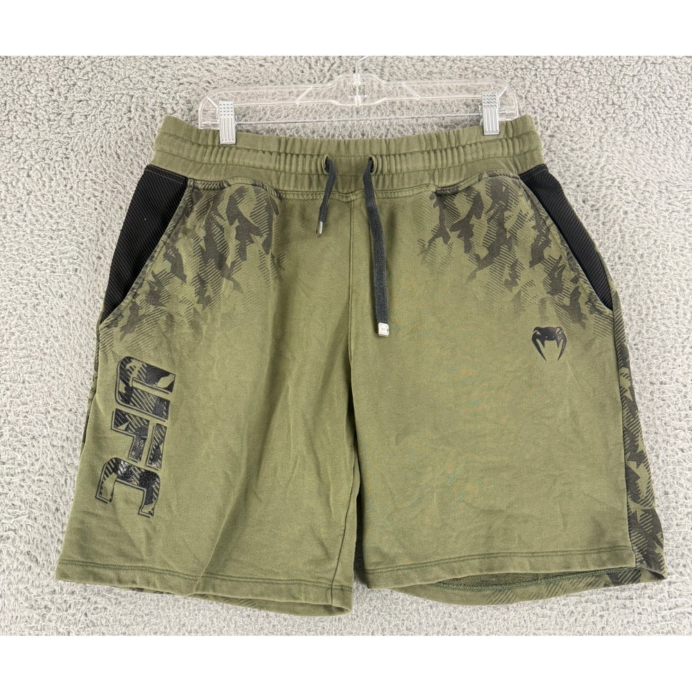 Venum UFC Sweat Shorts Mens XL Green Camo Graphic Drawstring Training‎ Athletic